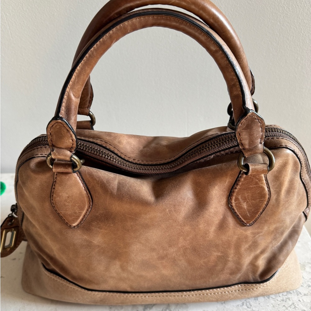 Joy Gryson Olivia Harris Vintage Tan Leather Bag - Picture 6 of 7